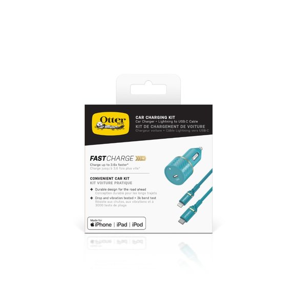 Otterbox Lightning to USB-C Fast Charge Car Charging Kit - Rock Candy